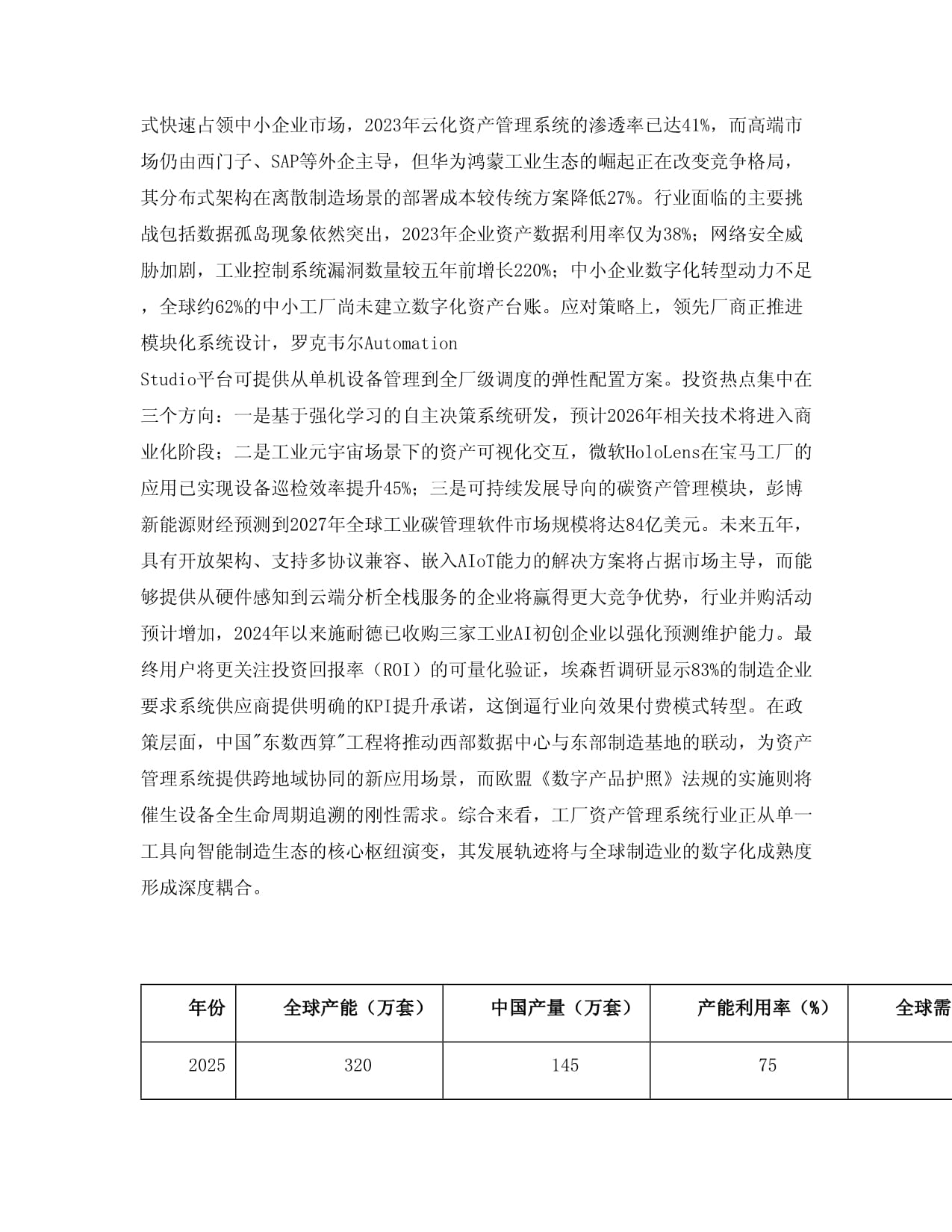 2025至2030年全球及中國工廠資產(chǎn)管理系統(tǒng)行業(yè)發(fā)展趨勢分析與未來投資戰(zhàn)略咨詢研究報告